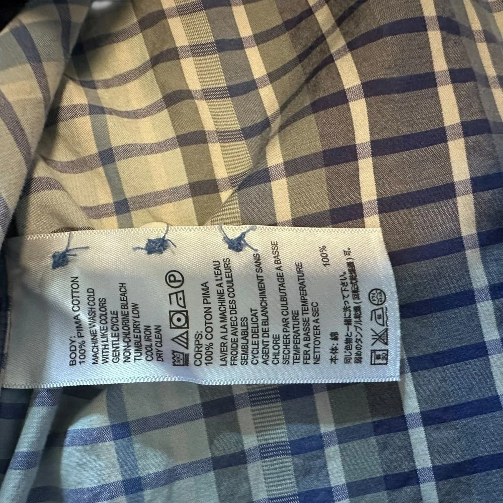 Tommy Bahama Button Down Mens L Blue Grey Excellent Pima Cotton Striped‎ Shirt